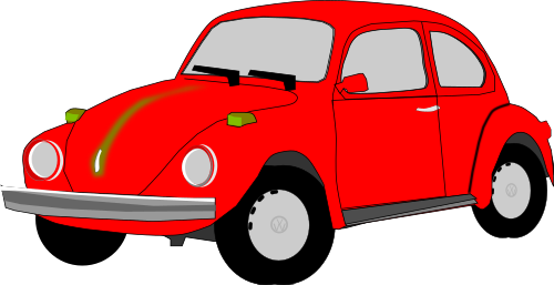 Vektorový obrázek, ilustrační klipart Červený VW Brouk zdarma ke stažení, Auta vektor do vašich dokumentů