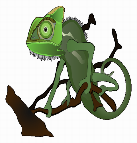Vektorový obrázek, ilustrační klipart Chameleon zdarma ke stažení, Zvířata vektor do vašich dokumentů
