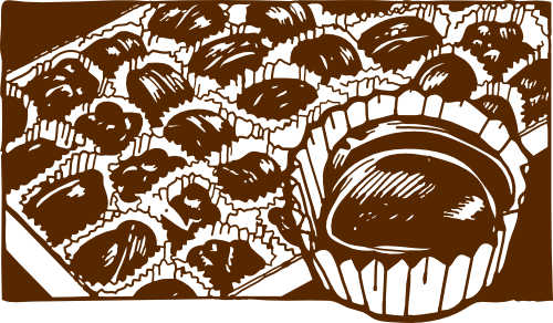 Vektorový obrázek, ilustrační klipart Čokoládové bonbóny zdarma ke stažení, Jídlo vektor do vašich dokumentů