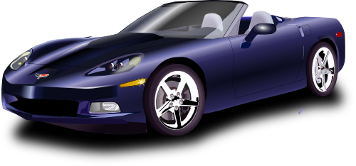 Vektorový obrázek, ilustrační klipart Corvette v rozlišení 500x234 pixelů zdarma ke stažení, Auta vektor do vašich dokumentů