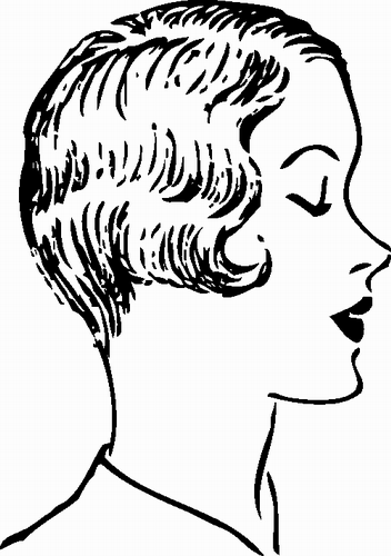 Vektorový obrázek, ilustrační klipart Dáma s účesem z 30. let zdarma ke stažení, Ženy vektor do vašich dokumentů