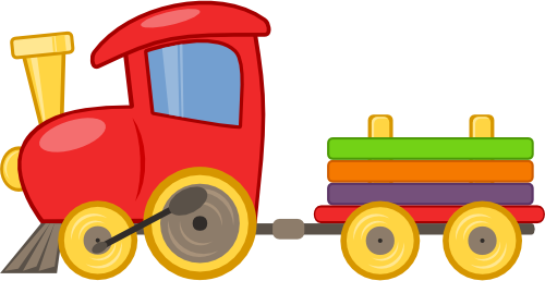 Vektorový obrázek, ilustrační klipart Dětská lokomotiva v rozlišení 500x258 pixelů zdarma ke stažení, Doprava vektor do vašich dokumentů