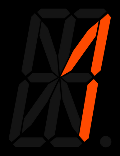 Vektorov obrzek, ilustran klipart Digitln znak 1 zdarma ke staen, Symboly vektor do vaich dokument