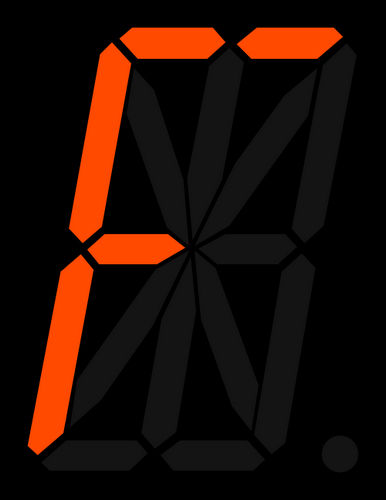 Vektorov obrzek, ilustran klipart Digitln znak F zdarma ke staen, Symboly vektor do vaich dokument