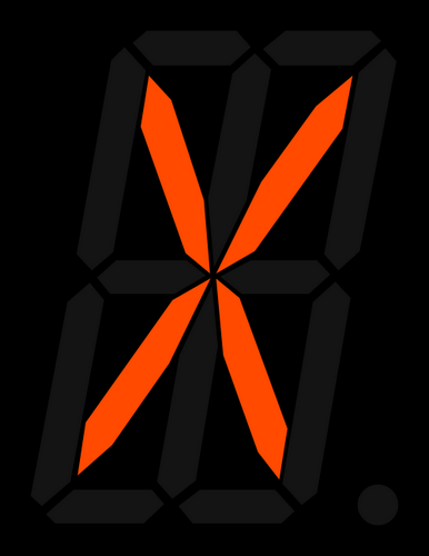 Vektorov obrzek, ilustran klipart Digitln znak X zdarma ke staen, Symboly vektor do vaich dokument