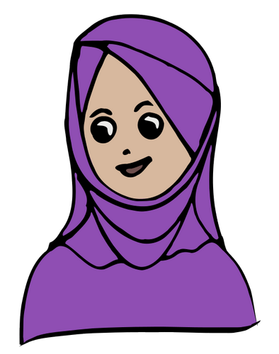 Vektorový obrázek, ilustrační klipart Dívka v hidžábu zdarma ke stažení, Náboženství vektor do vašich dokumentů