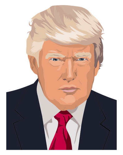 Vektorový obrázek, ilustrační klipart Donald Trump zdarma ke stažení, Osobnosti vektor do vašich dokumentů