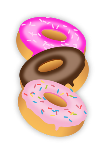 Vektorový obrázek, ilustrační klipart Donuty zdarma ke stažení, Jídlo vektor do vašich dokumentů