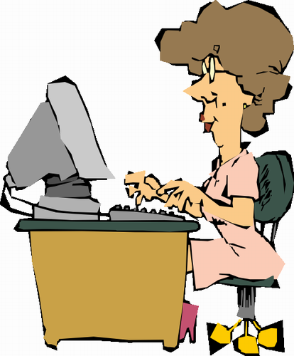 Vektorový obrázek, ilustrační klipart Důchodkyně milují PC zdarma ke stažení, Ženy vektor do vašich dokumentů