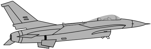 Vektorový obrázek, ilustrační klipart F-16 zdarma ke stažení, Doprava vektor do vašich dokumentů