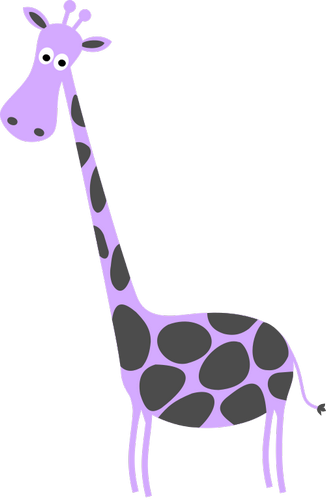 Vektorový obrázek, ilustrační klipart Fialová žirafa zdarma ke stažení, Zvířata vektor do vašich dokumentů
