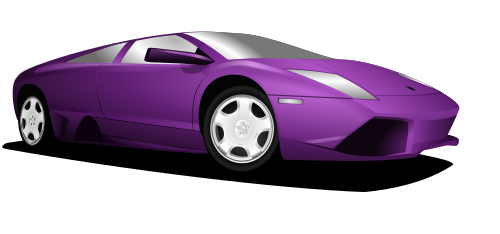 Vektorov obrzek, ilustran klipart Fialov Lamborghini zdarma ke staen, Auta vektor do vaich dokument