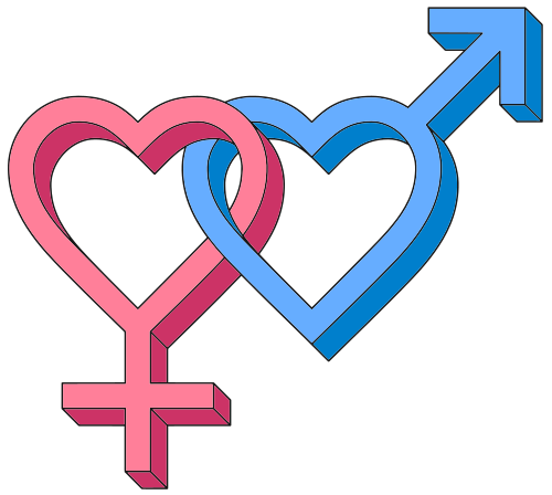 Vektorový obrázek, ilustrační klipart Genderová srdíčka zdarma ke stažení, Láska vektor do vašich dokumentů