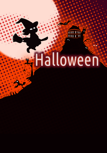 Vektorový obrázek, ilustrační klipart Halloweenské přáníčko zdarma ke stažení, Halloween vektor do vašich dokumentů