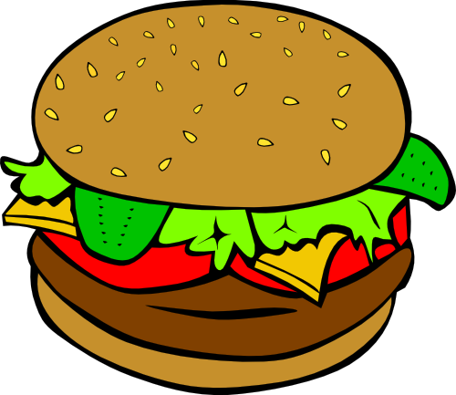 Vektorový obrázek, ilustrační klipart Hamburger zdarma ke stažení, Jídlo vektor do vašich dokumentů