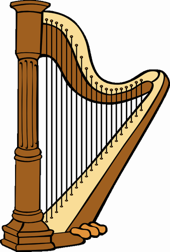 Vektorov obrzek, ilustran klipart Harfa zdarma ke staen, Hudba vektor do vaich dokument