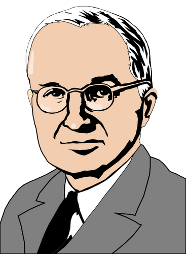 Vektorový obrázek, ilustrační klipart Harry Truman zdarma ke stažení, Osobnosti vektor do vašich dokumentů