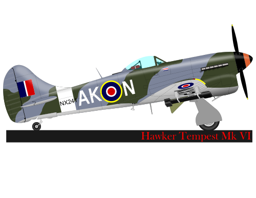 Vektorov obrzek, ilustran klipart Hawker Tempest zdarma ke staen, Doprava vektor do vaich dokument