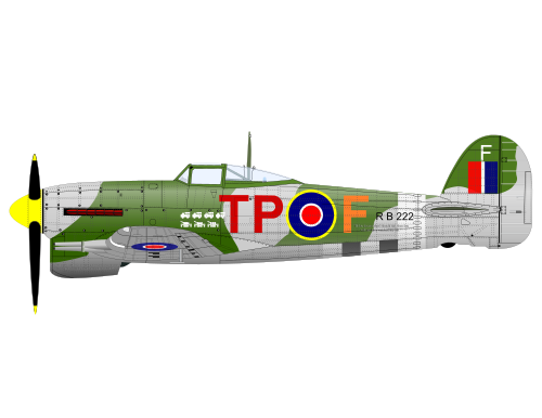 Vektorový obrázek, ilustrační klipart Hawker Typhoon zdarma ke stažení, Doprava vektor do vašich dokumentů