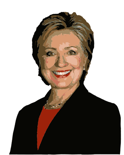 Vektorový obrázek, ilustrační klipart Hillary Clinton zdarma ke stažení, Osobnosti vektor do vašich dokumentů