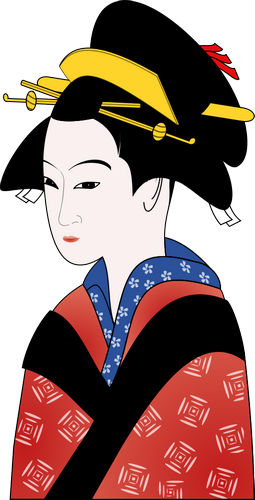 Vektorový obrázek, ilustrační klipart Japonka zdarma ke stažení, Ženy vektor do vašich dokumentů