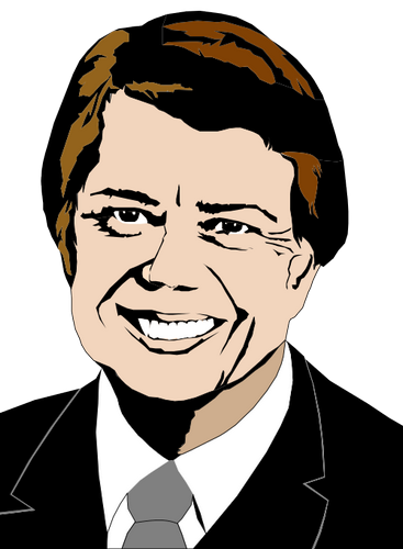 Vektorový obrázek, ilustrační klipart Jimmy Carter zdarma ke stažení, Osobnosti vektor do vašich dokumentů