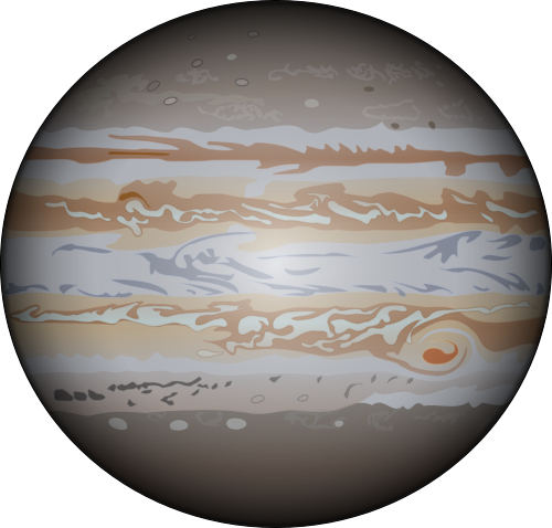 Vektorový obrázek, ilustrační klipart Jupiter zdarma ke stažení, Věda vektor do vašich dokumentů