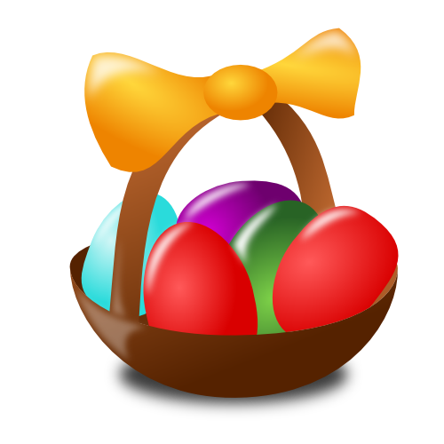 Vektorový obrázek, ilustrační klipart Košík s vajíčky zdarma ke stažení, Velikonoce vektor do vašich dokumentů