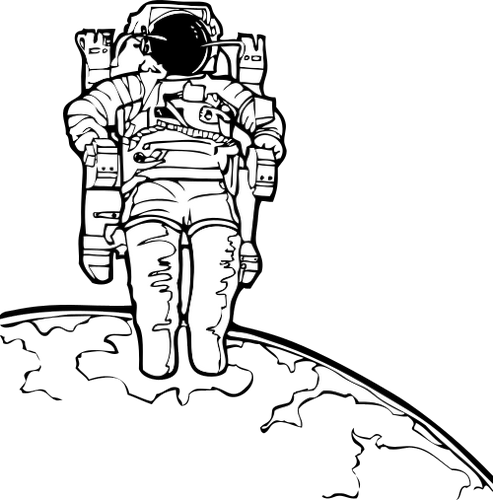 Vektorový obrázek, ilustrační klipart Kosmonaut zdarma ke stažení, Věda vektor do vašich dokumentů
