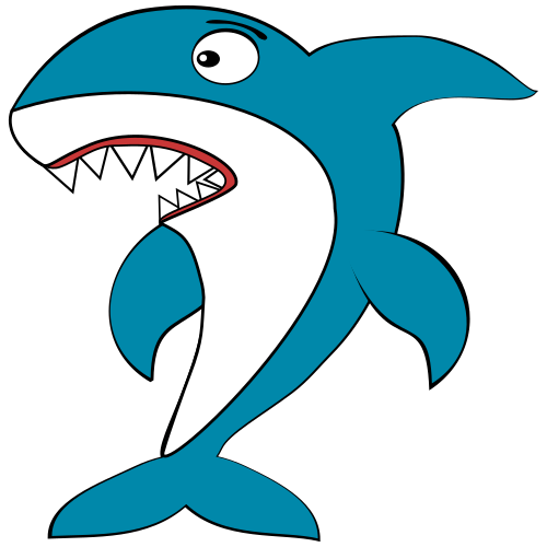 Vektorový obrázek, ilustrační klipart Kreslený žralok zdarma ke stažení, Zvířata vektor do vašich dokumentů