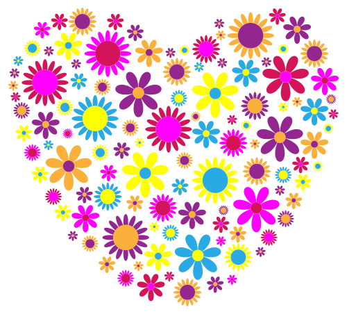 Vektorový obrázek, ilustrační klipart Květinové srdce zdarma ke stažení, Láska vektor do vašich dokumentů