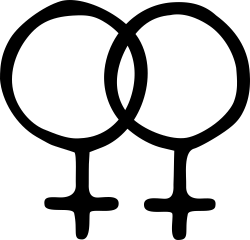 Vektorový obrázek, ilustrační klipart Lesbický symbol zdarma ke stažení, Symboly vektor do vašich dokumentů