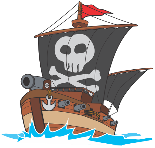 Vektorový obrázek, ilustrační klipart Loď pirátů zdarma ke stažení, Doprava vektor do vašich dokumentů