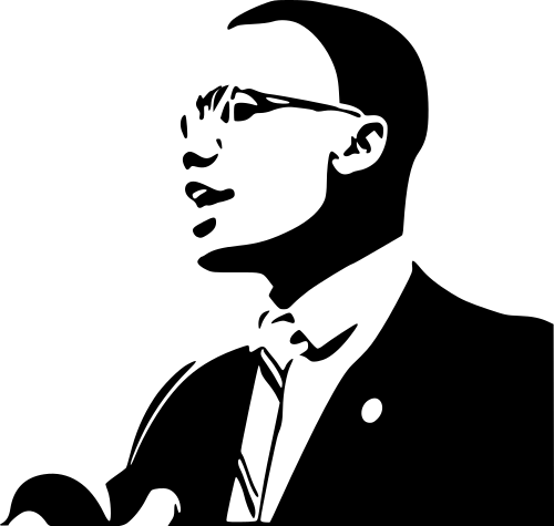 Vektorový obrázek, ilustrační klipart Malcolm X zdarma ke stažení, Osobnosti vektor do vašich dokumentů
