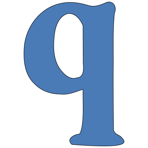 Vektorový obrázek, ilustrační klipart Malé písmeno Q zdarma ke stažení, Symboly vektor do vašich dokumentů
