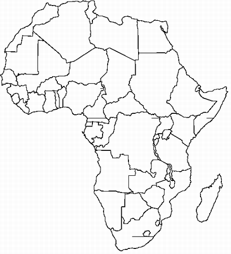 Vektorový obrázek, ilustrační klipart Mapa Afriky zdarma ke stažení, Mapy vektor do vašich dokumentů