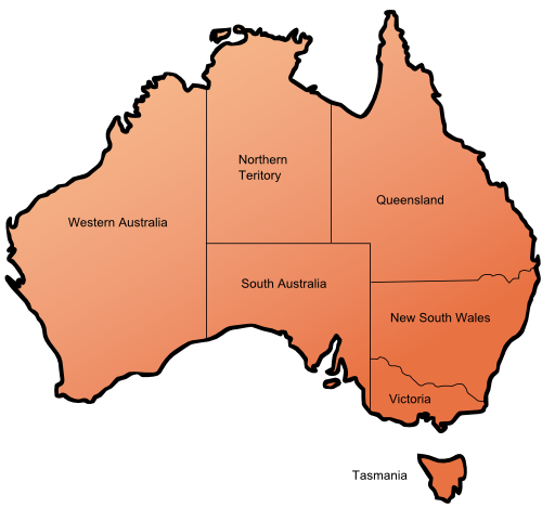 Vektorový obrázek, ilustrační klipart Mapa Austrálie zdarma ke stažení, Mapy vektor do vašich dokumentů