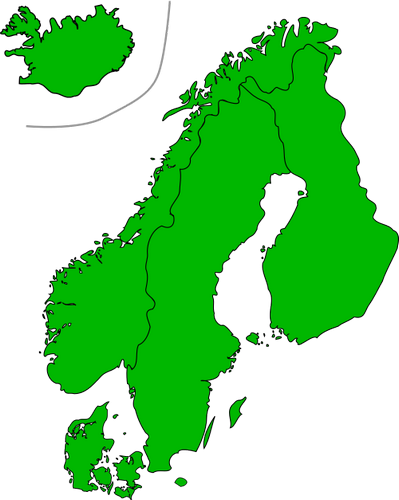 Vektorov obrzek, ilustran klipart Mapa Skandinvie zdarma ke staen, Mapy vektor do vaich dokument