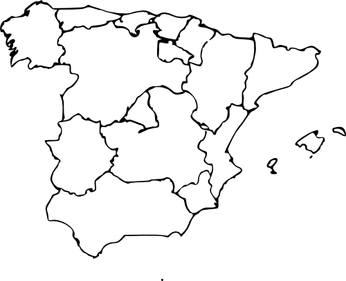 Vektorový obrázek, ilustrační klipart Mapa Španělska zdarma ke stažení, Mapy vektor do vašich dokumentů