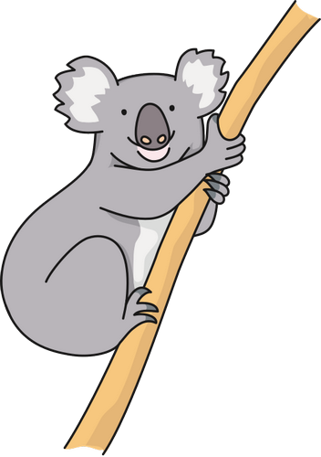 Vektorový obrázek, ilustrační klipart Medvídek koala zdarma ke stažení, Zvířata vektor do vašich dokumentů