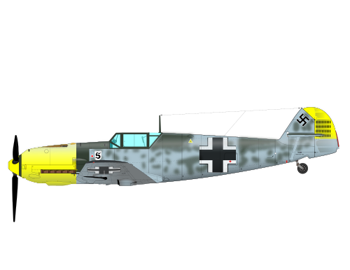 Vektorov obrzek, ilustran klipart Messerschmitt Bf 109 zdarma ke staen, Doprava vektor do vaich dokument