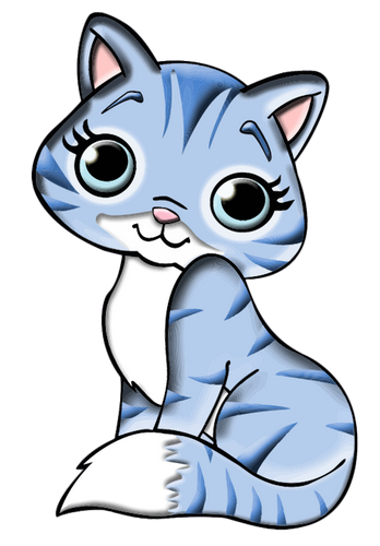 Vektorový obrázek, ilustrační klipart Modrá kočka zdarma ke stažení, Zvířata vektor do vašich dokumentů