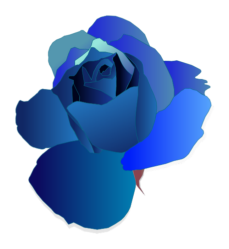 Vektorový obrázek, ilustrační klipart Modrá růže zdarma ke stažení, Květiny vektor do vašich dokumentů
