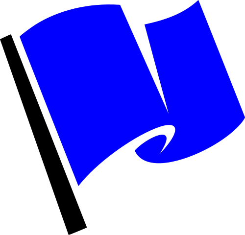 Vektorový obrázek, ilustrační klipart Modrá vlajka zdarma ke stažení, Symboly vektor do vašich dokumentů