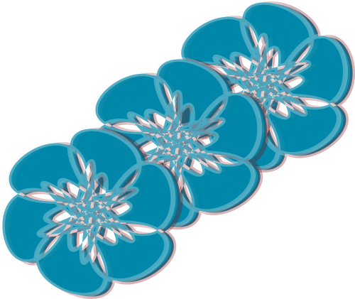 Vektorový obrázek, ilustrační klipart Modré květy zdarma ke stažení, Květiny vektor do vašich dokumentů