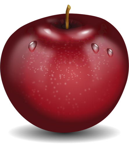Vektorový obrázek, ilustrační klipart Mokré jablko zdarma ke stažení, Ovoce vektor do vašich dokumentů