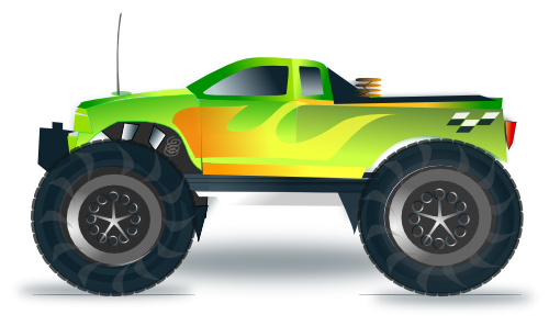 Vektorový obrázek, ilustrační klipart Monster truck zdarma ke stažení, Auta vektor do vašich dokumentů