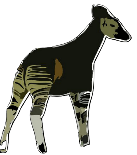 Vektorový obrázek, ilustrační klipart Okapi zdarma ke stažení, Zvířata vektor do vašich dokumentů