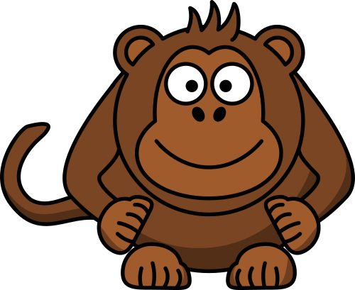 Vektorový obrázek, ilustrační klipart Opice zdarma ke stažení, Zvířata vektor do vašich dokumentů
