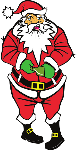 Vektorový obrázek, ilustrační klipart Opilý Santa zdarma ke stažení, Vánoce vektor do vašich dokumentů
